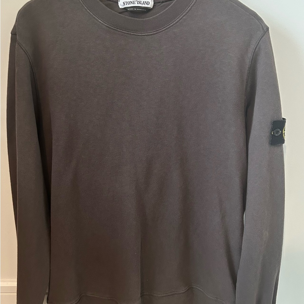 Stone Island Taupe Sweatshirt with Logo Patch